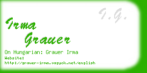 irma grauer business card